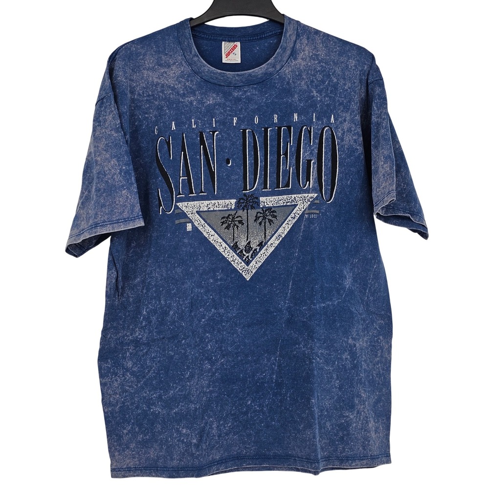 Vintage 1991 San Diego California Acid Wash Graphic T Shirt USA XL 90s Jerzees